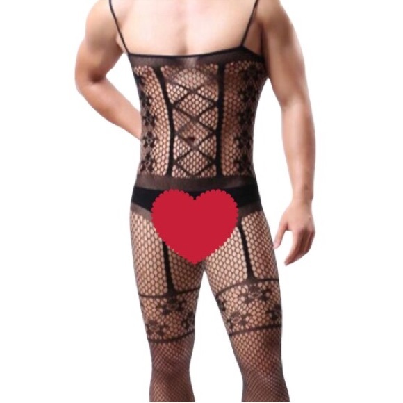 Men Fetish Lingerie, Mens Fishnet Bodysuit - Picture 1 of 9